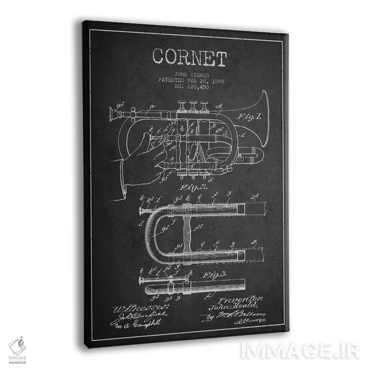 تابلو نقشهٔ پتنت کرنت (ذغالی) اثر پیکسل کهنه (استودیو/نام هنری) - نمای پرسپکتیو محصول