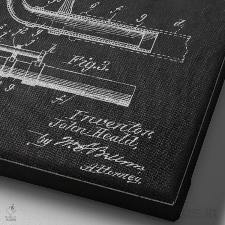 تابلو نقشهٔ پتنت کرنت (ذغالی) اثر پیکسل کهنه (استودیو/نام هنری) - نمای نزدیک بافت بوم