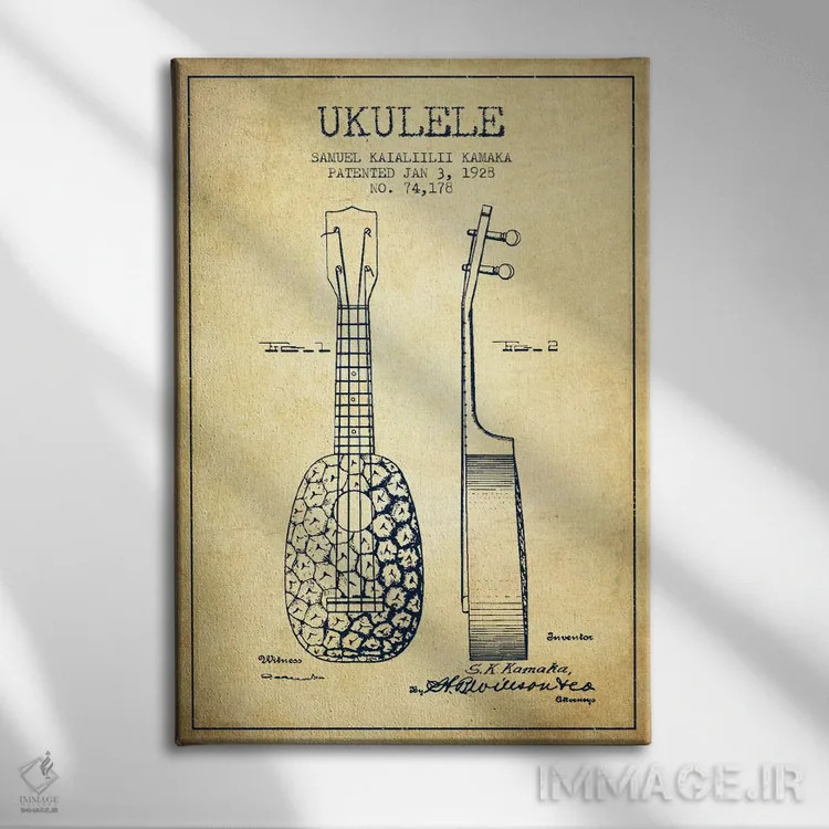 تابلو نقشهٔ پتنت یوکلِلی (قدیمی) اثر پیکسل کهنه (استودیو/نام هنری) - نمای روبهرو روی دیوار