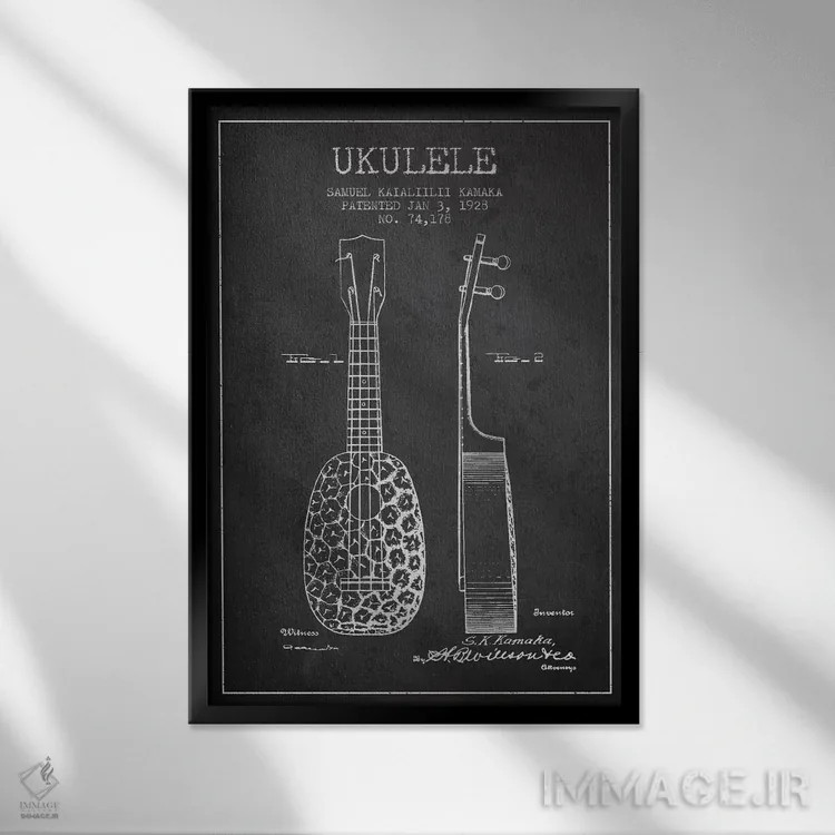 تابلو نقشهٔ پتنت یوکلِلی (ذغالی) اثر پیکسل کهنه (استودیو/نام هنری) - نمای قابدار مشکی