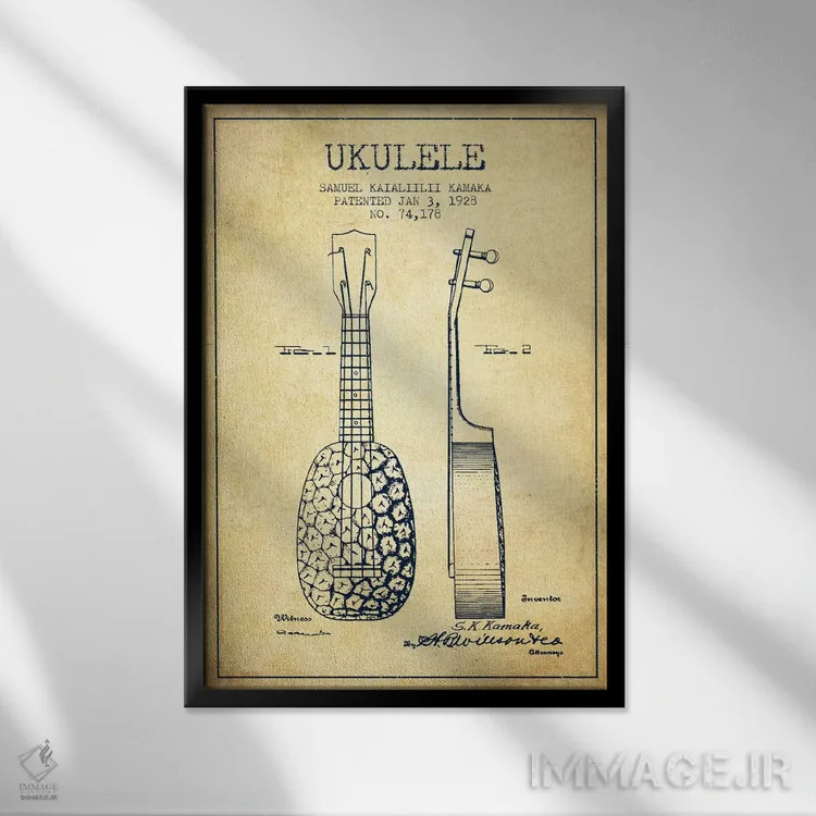 تابلو نقشهٔ پتنت یوکلِلی (قدیمی) اثر پیکسل کهنه (استودیو/نام هنری) - نمای قابدار مشکی