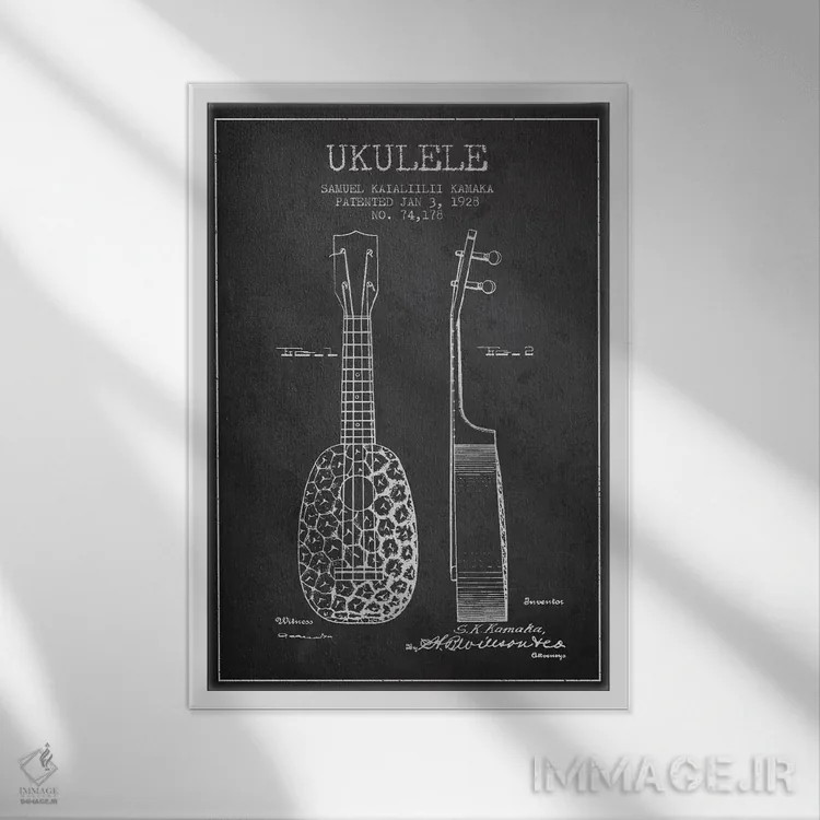 تابلو نقشهٔ پتنت یوکلِلی (ذغالی) اثر پیکسل کهنه (استودیو/نام هنری) - نمای قابدار سفید