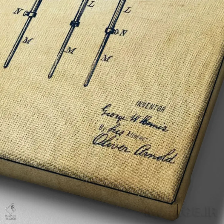 تابلو نقشهٔ پتنت طبل بیمیس (قدیمی) اثر پیکسل کهنه (استودیو/نام هنری) - نمای نزدیک بافت بوم