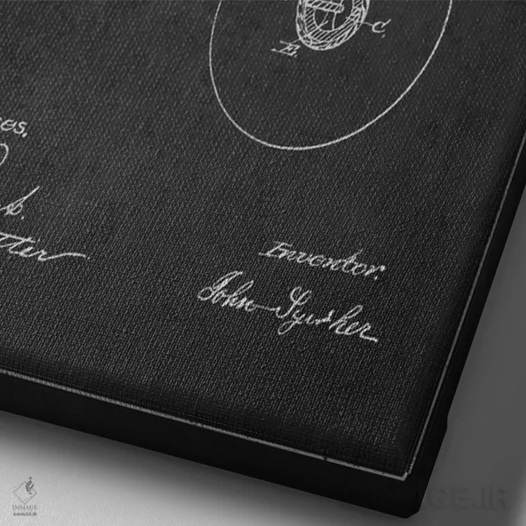 تابلو نقشهٔ پتنت یو یو (تیره) اثر پیکسل کهنه (استودیو/نام هنری) - نمای نزدیک بافت بوم