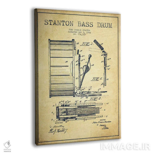 تابلو نقشهٔ پتنت گیتار بیس استنتون (قدیمی) اثر پیکسل کهنه (استودیو/نام هنری) - نمای پرسپکتیو محصول