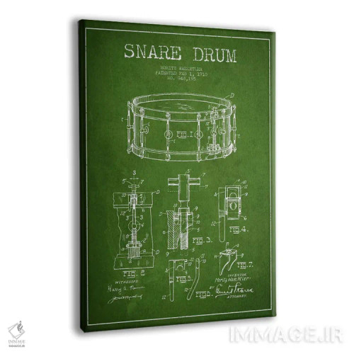 تابلو نقشهٔ پتنت اسنر وشتلر (سبز) اثر پیکسل کهنه (استودیو/نام هنری) - نمای پرسپکتیو محصول