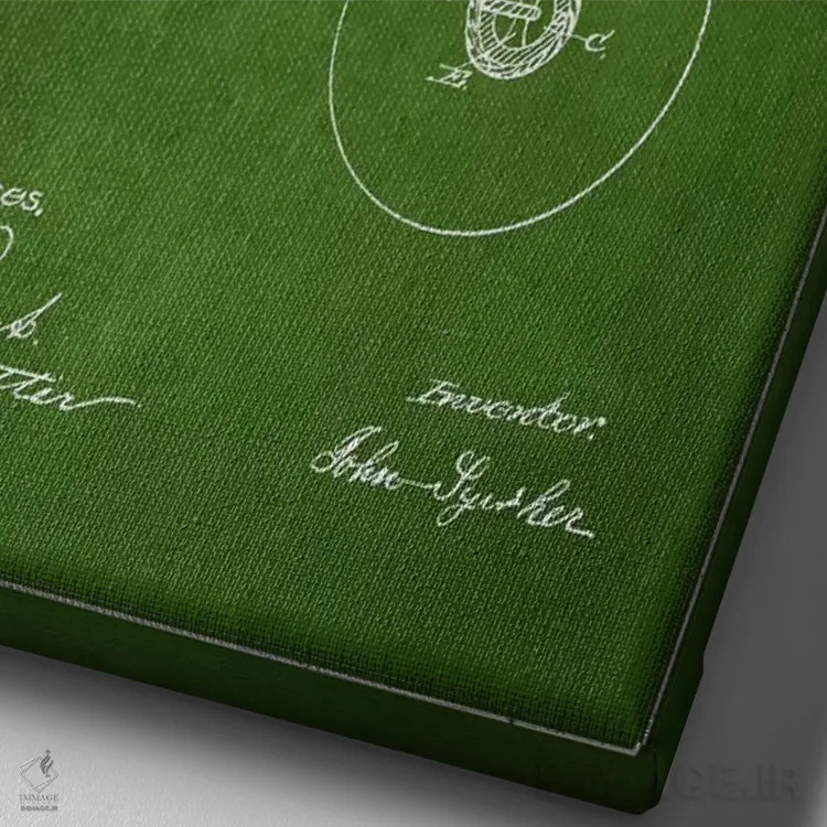 تابلو نقشهٔ پتنت یو یو (سبز) اثر پیکسل کهنه (استودیو/نام هنری) - نمای نزدیک بافت بوم