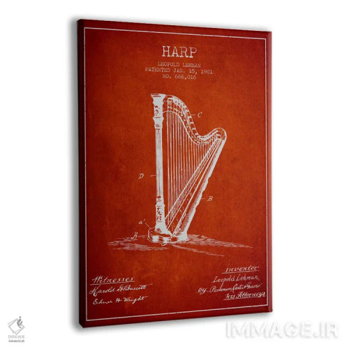 تابلو نقشهٔ پتنت چنگ (قرمز) اثر پیکسل کهنه (استودیو/نام هنری) - نمای پرسپکتیو محصول