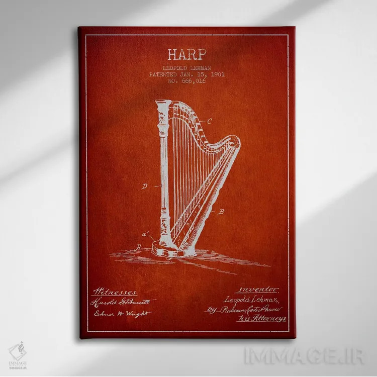 تابلو نقشهٔ پتنت چنگ (قرمز) اثر پیکسل کهنه (استودیو/نام هنری) - نمای روبهرو روی دیوار