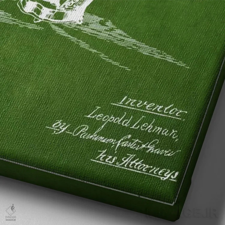 تابلو نقشهٔ پتنت چنگ (سبز) اثر پیکسل کهنه (استودیو/نام هنری) - نمای نزدیک بافت بوم