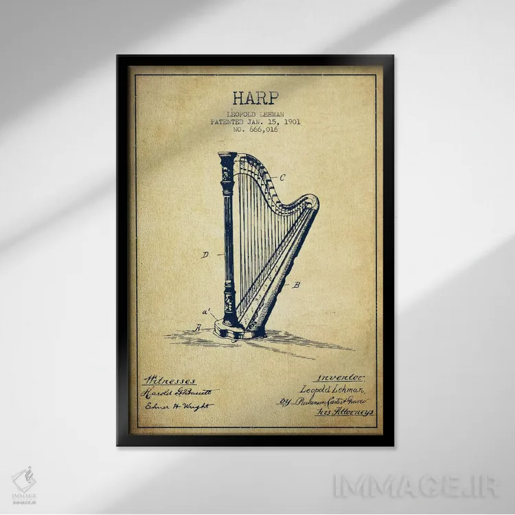 تابلو نقشهٔ پتنت چنگ (قدیمی) اثر پیکسل کهنه (استودیو/نام هنری) - نمای قابدار مشکی