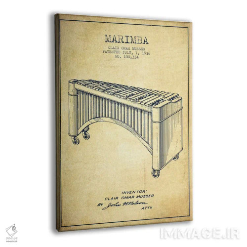 تابلو نقشهٔ پتنت ماریمبا (قدیمی) اثر پیکسل کهنه (استودیو/نام هنری) - نمای پرسپکتیو محصول