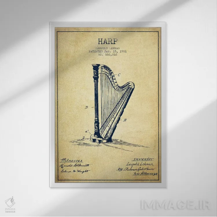 تابلو نقشهٔ پتنت چنگ (قدیمی) اثر پیکسل کهنه (استودیو/نام هنری) - نمای قابدار سفید