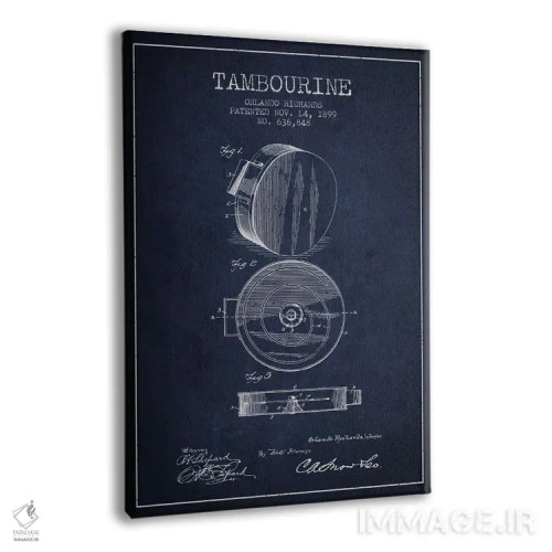 تابلو نقشهٔ پتنت دایره زنگی (آبی نفتی) اثر پیکسل کهنه (استودیو/نام هنری) - نمای پرسپکتیو محصول