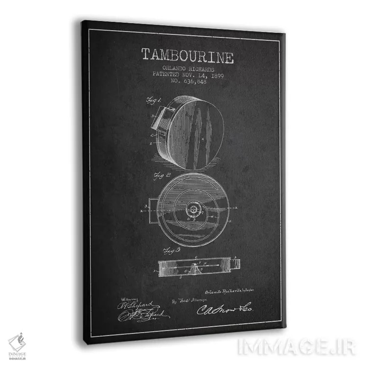 تابلو نقشهٔ پتنت دایره زنگی (ذغالی) اثر پیکسل کهنه (استودیو/نام هنری) - نمای پرسپکتیو محصول