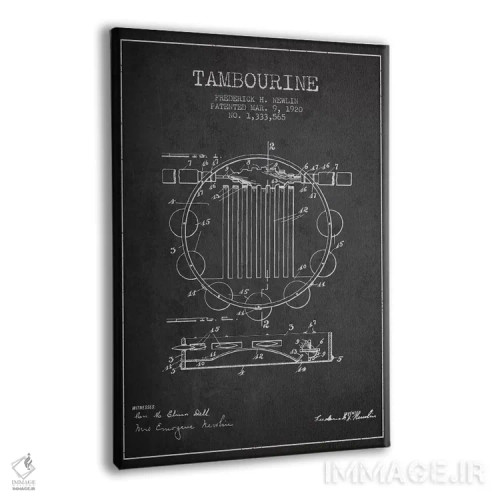 تابلو نقشهٔ پتنت دایره زنگی (ذغالی) اثر پیکسل کهنه (استودیو/نام هنری) - نمای پرسپکتیو محصول