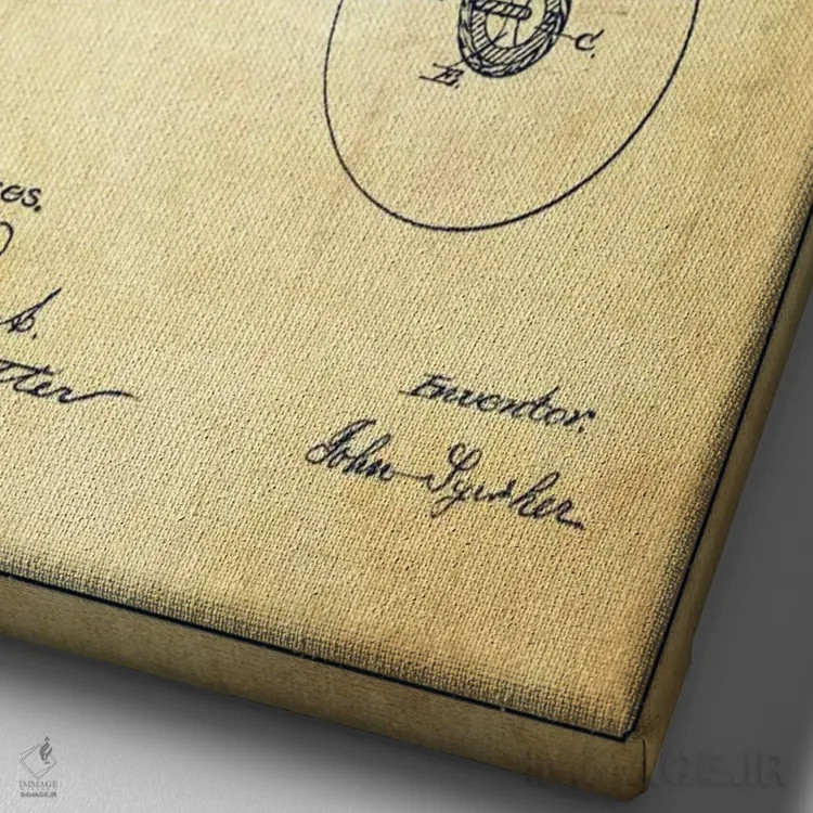 تابلو نقشهٔ پتنت یو یو (قدیمی) اثر پیکسل کهنه (استودیو/نام هنری) - نمای نزدیک بافت بوم