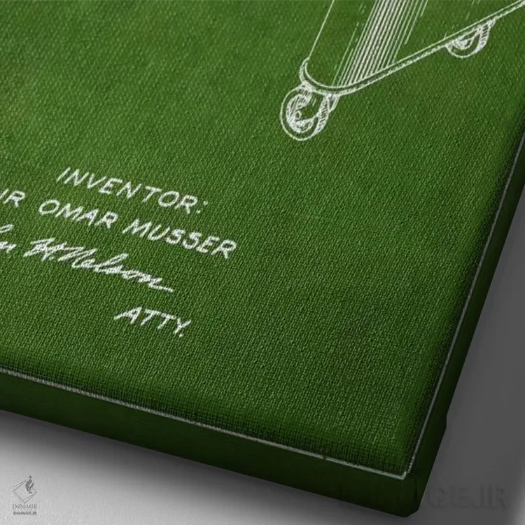 تابلو نقشهٔ پتنت ماریمبا (سبز) اثر پیکسل کهنه (استودیو/نام هنری) - نمای نزدیک بافت بوم