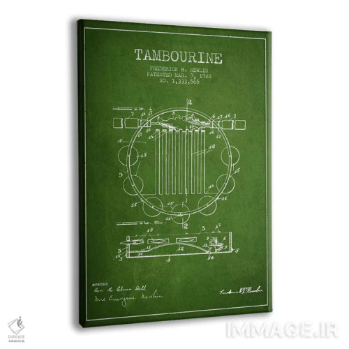 تابلو نقشهٔ پتنت دایره زنگی (سبز) اثر پیکسل کهنه (استودیو/نام هنری) - نمای پرسپکتیو محصول