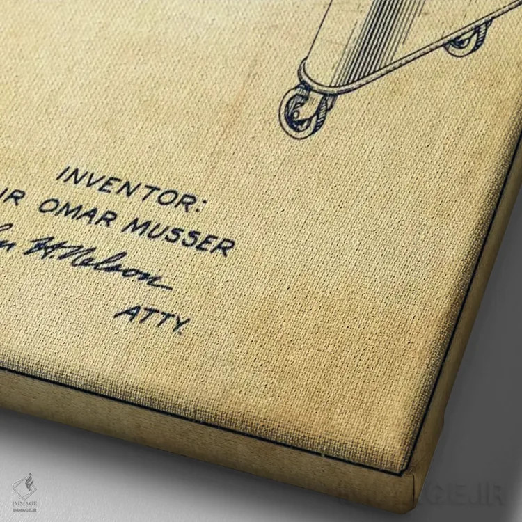 تابلو نقشهٔ پتنت ماریمبا (قدیمی) اثر پیکسل کهنه (استودیو/نام هنری) - نمای نزدیک بافت بوم