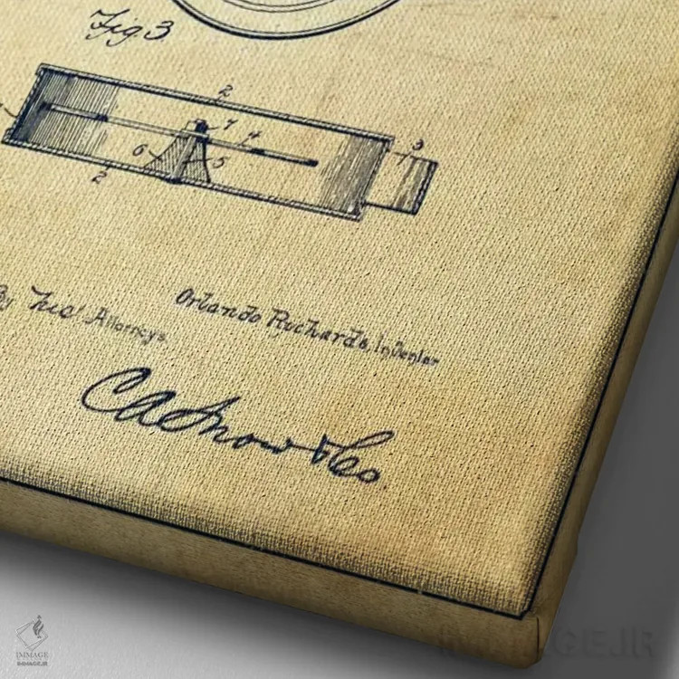 تابلو نقشهٔ پتنت دایره زنگی (قدیمی) اثر پیکسل کهنه (استودیو/نام هنری) - نمای نزدیک بافت بوم