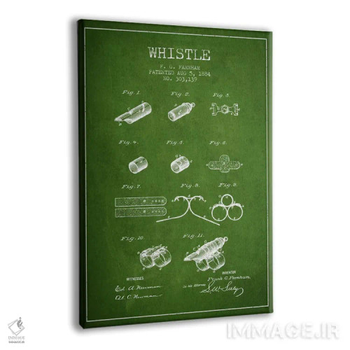 تابلو نقشهٔ پتنت سوت ۱ (سبز) اثر پیکسل کهنه (استودیو/نام هنری) - نمای پرسپکتیو محصول