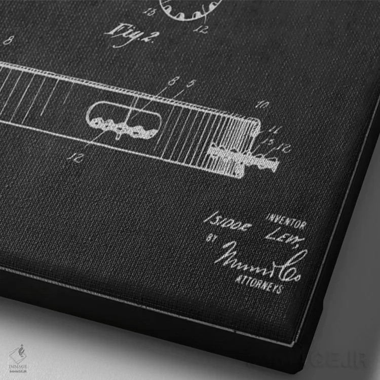 تابلو نقشهٔ پتنت دایره زنگی (ذغالی) اثر پیکسل کهنه (استودیو/نام هنری) - نمای نزدیک بافت بوم