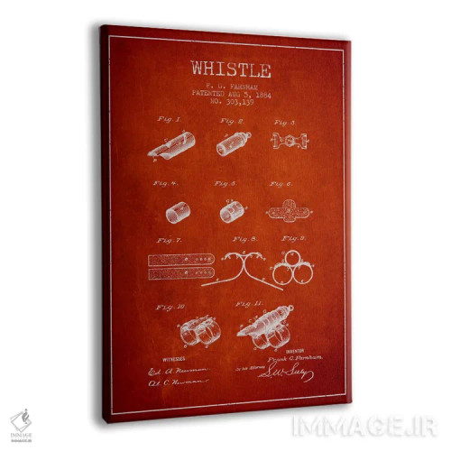 تابلو نقشهٔ پتنت سوت ۱ (قرمز) اثر پیکسل کهنه (استودیو/نام هنری) - نمای پرسپکتیو محصول