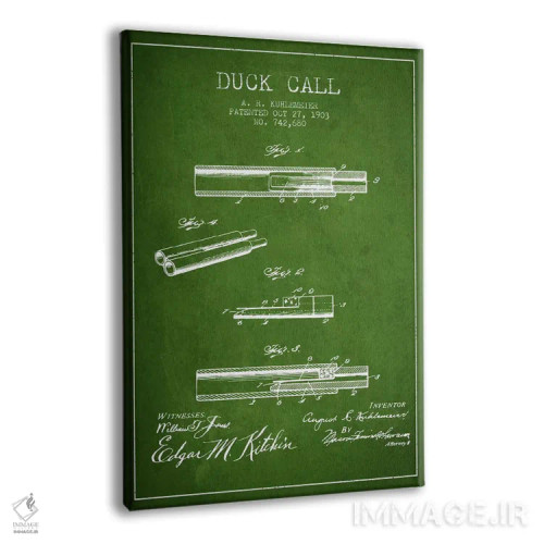تابلو نقشهٔ پتنت سوت اردک (سبز) اثر پیکسل کهنه (استودیو/نام هنری) - نمای پرسپکتیو محصول