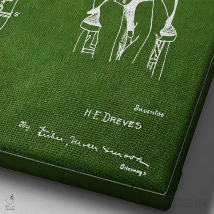 تابلو نقشهٔ پتنت ساکسوفون سوپرانو (سبز) اثر پیکسل کهنه (استودیو/نام هنری) - نمای نزدیک بافت بوم