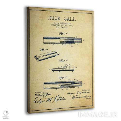 تابلو نقشهٔ پتنت سوت اردک (قدیمی) اثر پیکسل کهنه (استودیو/نام هنری) - نمای پرسپکتیو محصول