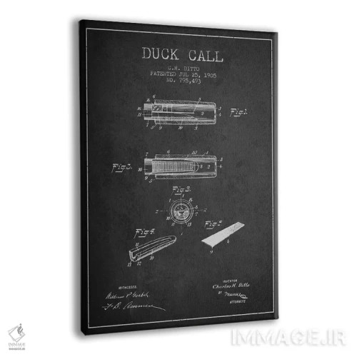تابلو نقشهٔ پتنت سوت اردک ۲ (ذغالی) اثر پیکسل کهنه (استودیو/نام هنری) - نمای پرسپکتیو محصول