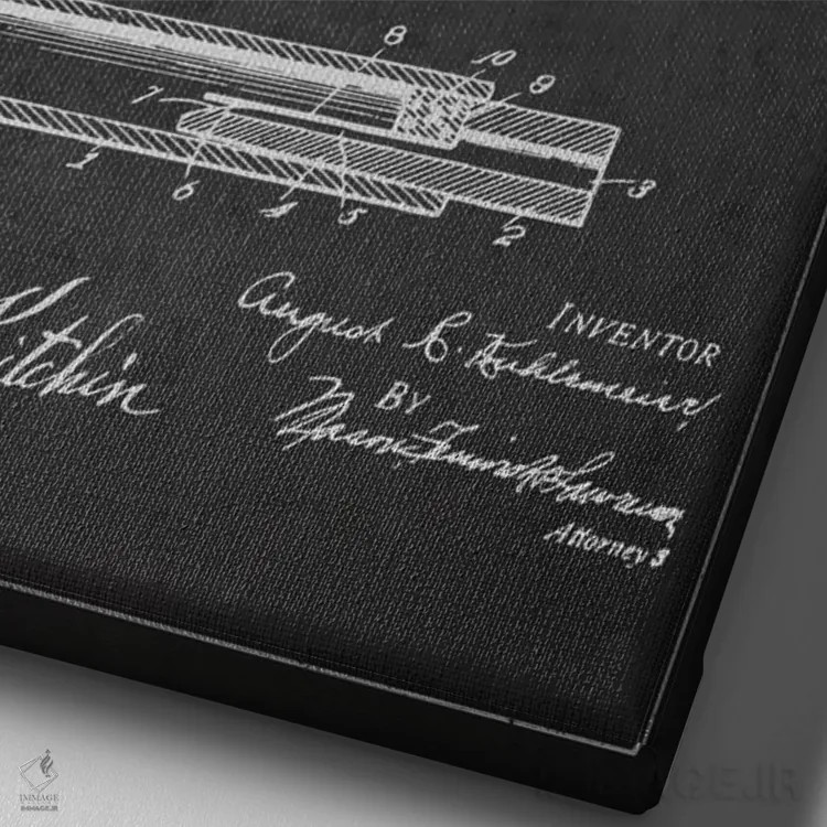 تابلو نقشهٔ پتنت سوت اردک (ذغالی) اثر پیکسل کهنه (استودیو/نام هنری) - نمای نزدیک بافت بوم