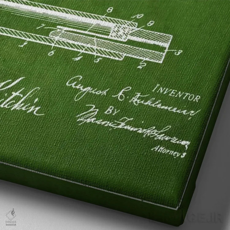 تابلو نقشهٔ پتنت سوت اردک (سبز) اثر پیکسل کهنه (استودیو/نام هنری) - نمای نزدیک بافت بوم