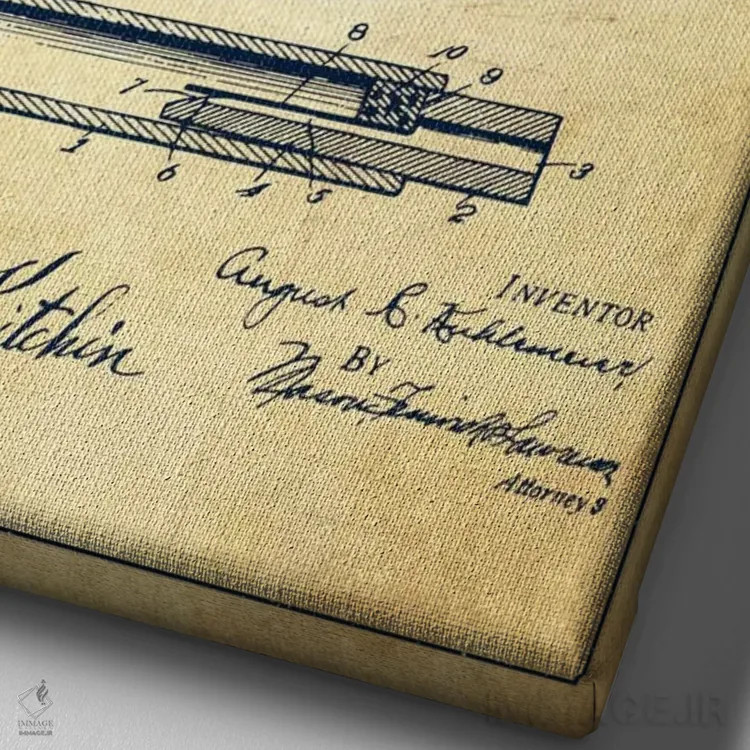 تابلو نقشهٔ پتنت سوت اردک (قدیمی) اثر پیکسل کهنه (استودیو/نام هنری) - نمای نزدیک بافت بوم