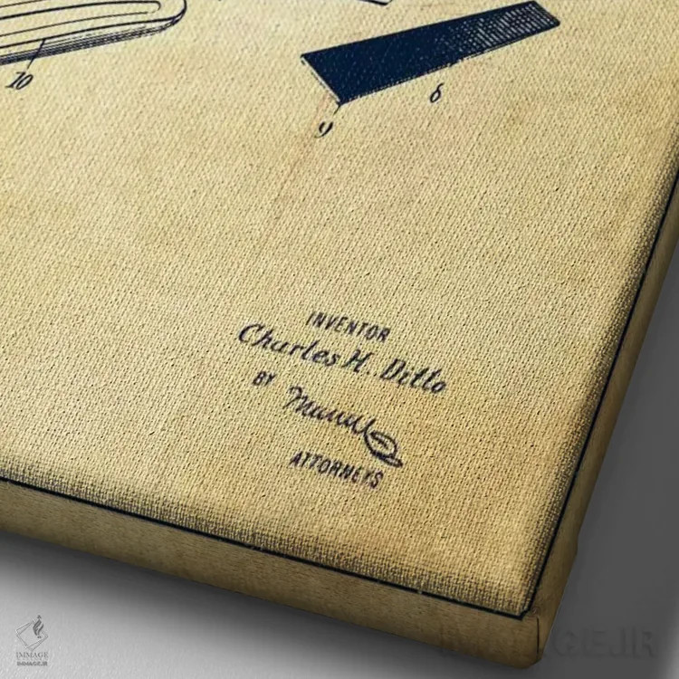 تابلو نقشهٔ پتنت سوت اردک ۲ (قدیمی) اثر پیکسل کهنه (استودیو/نام هنری) - نمای نزدیک بافت بوم