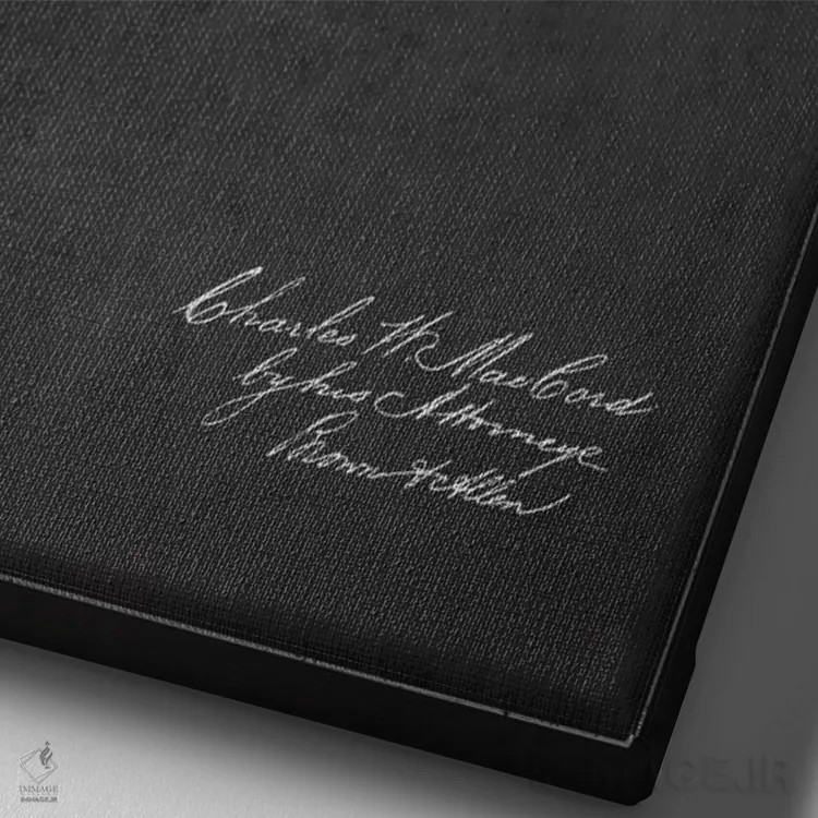 تابلو نقشهٔ پتنت چرخ ماهیگیری (تیره) اثر پیکسل کهنه (استودیو/نام هنری) - نمای نزدیک بافت بوم