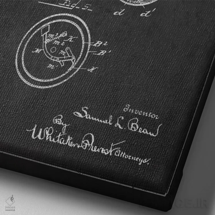 تابلو نقشهٔ حقامتیاز قرقره ماهیگیری تیره اثر پیکسل کهنه (استودیو/نام هنری) - نمای نزدیک بافت بوم