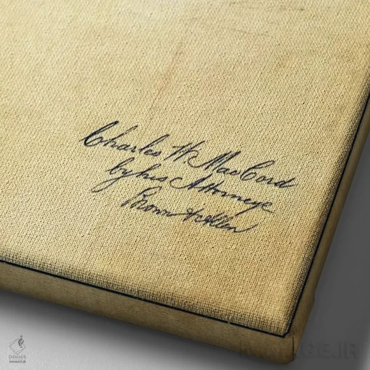 تابلو نقشهٔ حقامتیاز قرقره ماهیگیری کلاسیک اثر پیکسل کهنه (استودیو/نام هنری) - نمای نزدیک بافت بوم