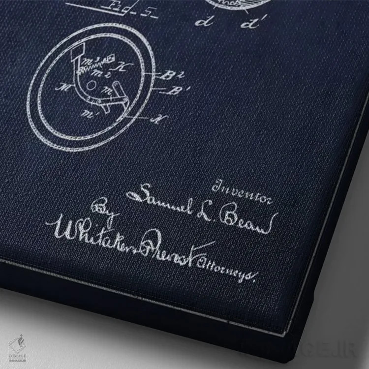 تابلو نقشهٔ حقامتیاز قرقره ماهیگیری سرمهای اثر پیکسل کهنه (استودیو/نام هنری) - نمای نزدیک بافت بوم