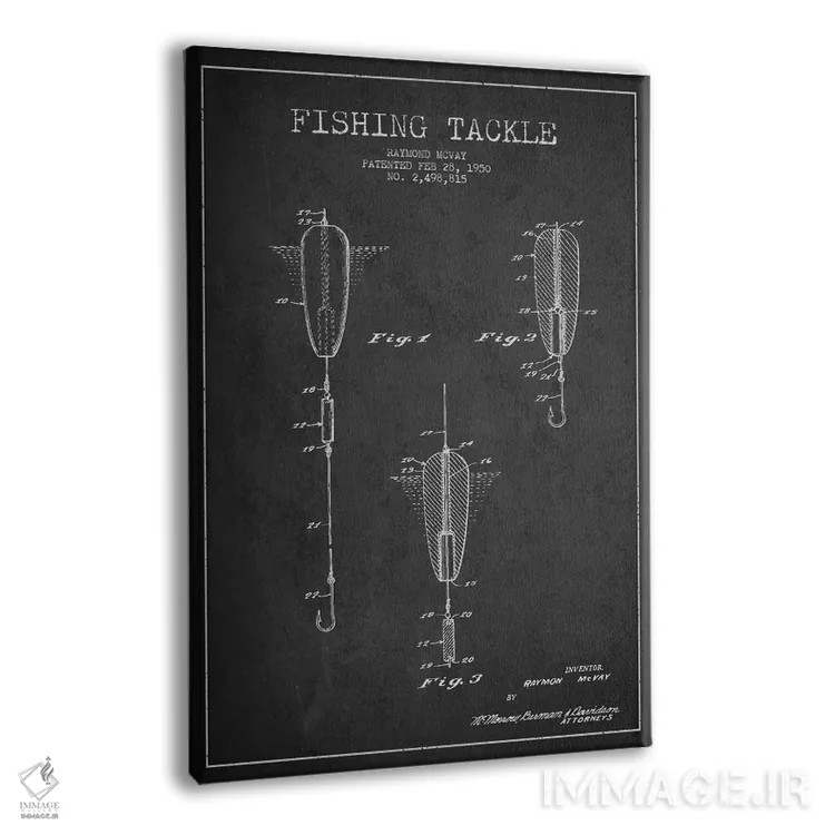تابلو نقشهٔ حقامتیاز لوازم ماهیگیری تیره اثر پیکسل کهنه (استودیو/نام هنری) - نمای پرسپکتیو محصول
