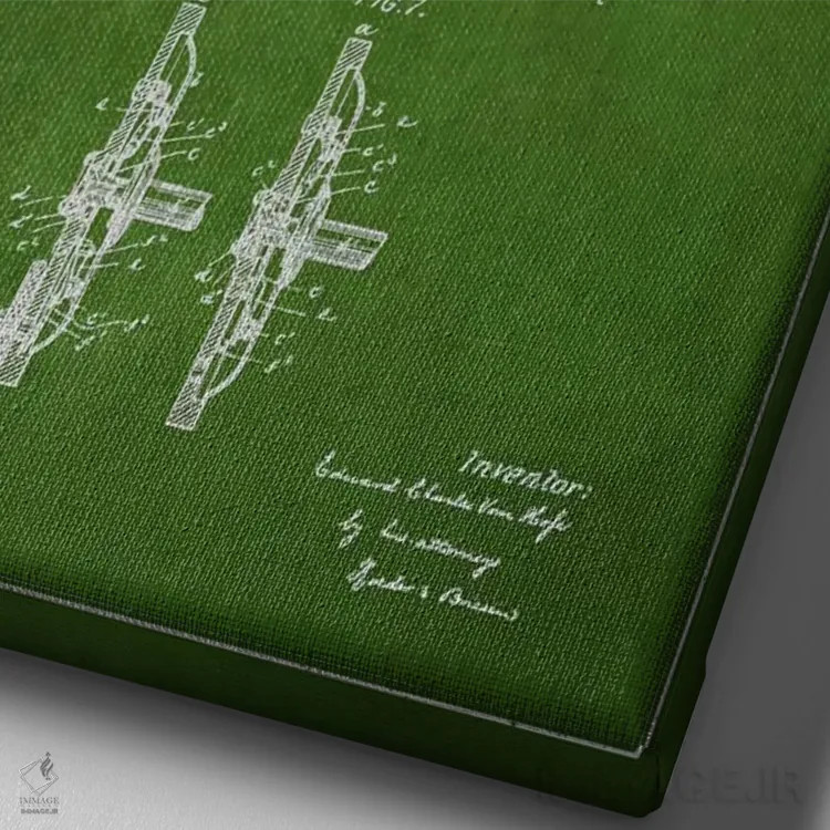 تابلو نقشهٔ حقامتیاز قرقره ماهیگیری سبز اثر پیکسل کهنه (استودیو/نام هنری) - نمای نزدیک بافت بوم