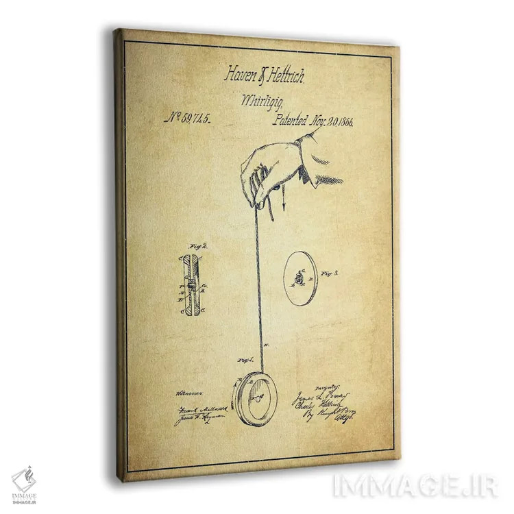 تابلو نقشهٔ حقامتیاز یویوی کلاسیک اثر پیکسل کهنه (استودیو/نام هنری) - نمای پرسپکتیو محصول