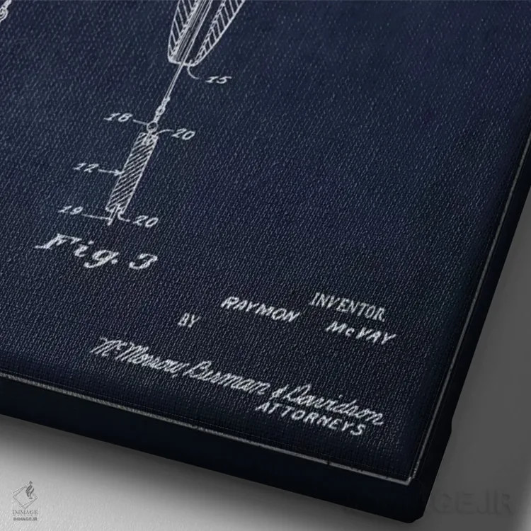 تابلو نقشهٔ حقامتیاز لوازم ماهیگیری سرمهای اثر پیکسل کهنه (استودیو/نام هنری) - نمای نزدیک بافت بوم