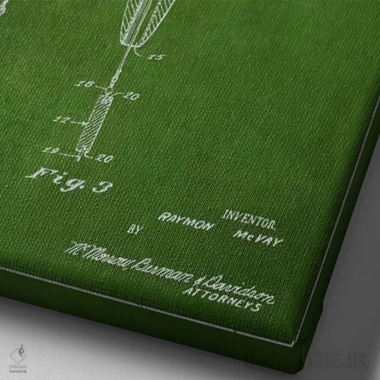 تابلو نقشهٔ حقامتیاز لوازم ماهیگیری سبز اثر پیکسل کهنه (استودیو/نام هنری) - نمای نزدیک بافت بوم