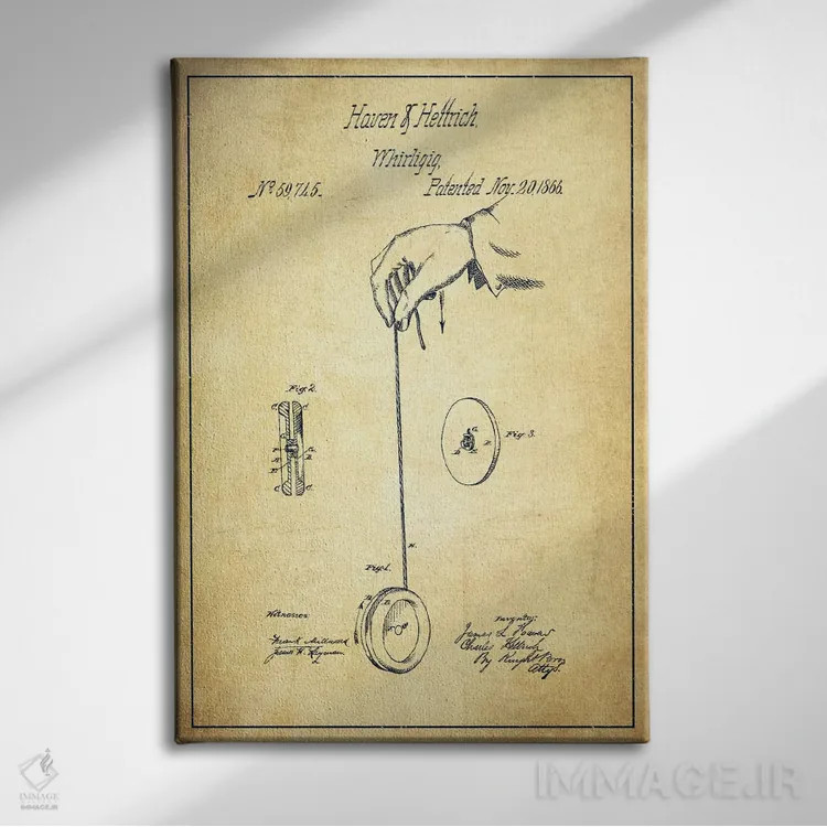 تابلو نقشهٔ حقامتیاز یویوی کلاسیک اثر پیکسل کهنه (استودیو/نام هنری) - نمای روبهرو روی دیوار