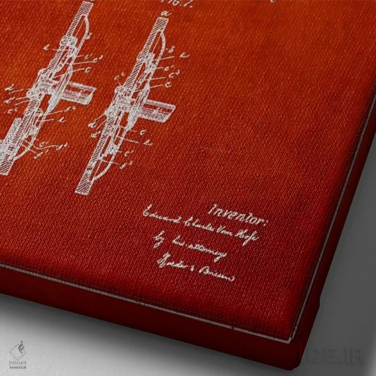 تابلو نقشهٔ حقامتیاز قرقره ماهیگیری قرمز اثر پیکسل کهنه (استودیو/نام هنری) - نمای نزدیک بافت بوم