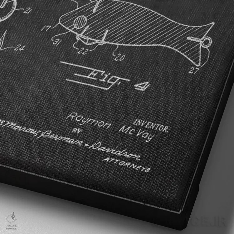 تابلو نقشهٔ حقامتیاز لوازم ماهیگیری تیره اثر پیکسل کهنه (استودیو/نام هنری) - نمای نزدیک بافت بوم