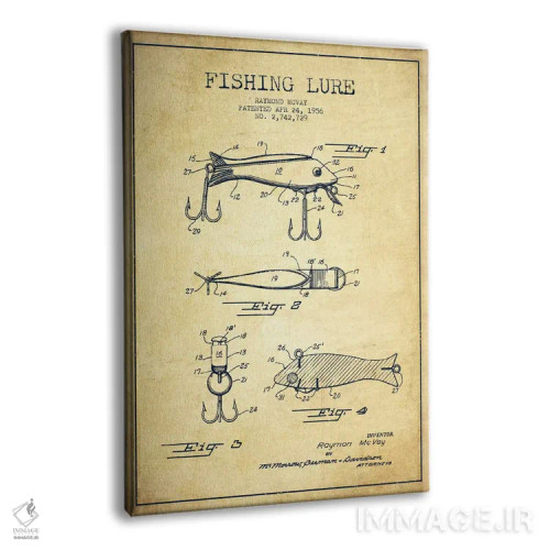 تابلو نقشهٔ حقامتیاز لوازم ماهیگیری کلاسیک اثر پیکسل کهنه (استودیو/نام هنری) - نمای پرسپکتیو محصول