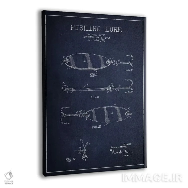 تابلو نقشهٔ حقامتیاز لوازم ماهیگیری سرمهای اثر پیکسل کهنه (استودیو/نام هنری) - نمای پرسپکتیو محصول